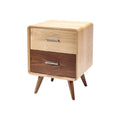 Mid-Century Modern Wooden Nightstand with Two Drawers